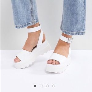 ASOS Leather Flatform Sandals in Size 7